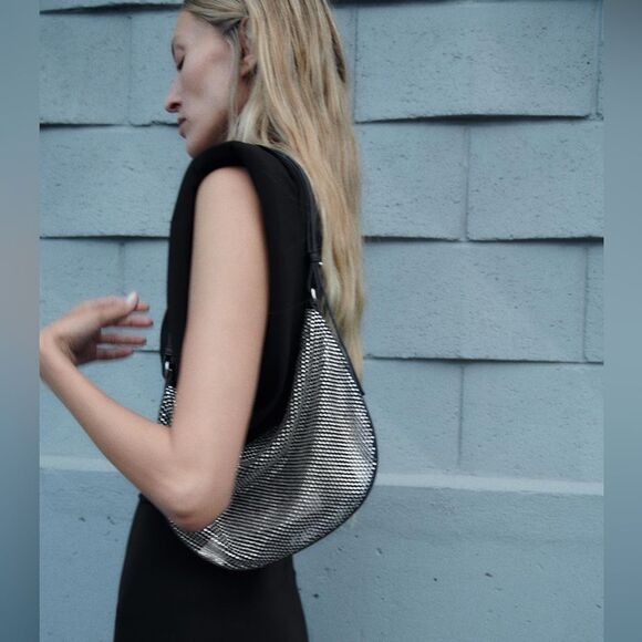 ZARA SPARKLY SHOULDER BAG - Picture 1 of 11